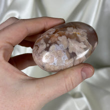 Load image into Gallery viewer, Chunky Blue-Based Flower Agate Palmstone