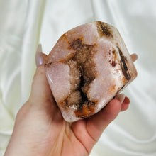 Load image into Gallery viewer, XL Deep Pink Amethyst Freeform Hematite-Stained Druzy