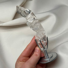 Load image into Gallery viewer, Rare! Clear Quartz Sculpture Carving on Stand by Walter Lopes 1