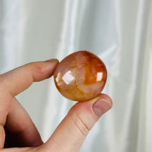 Load image into Gallery viewer, Peachy Carnelian x Orca Agate Pebble Palm