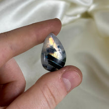 Load image into Gallery viewer, Rainbow Moonstone with Tourmaline Cabochon M