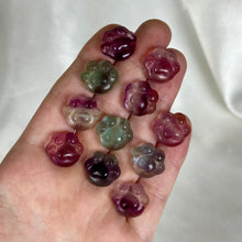 Load image into Gallery viewer, Rainbow Fluorite Pawprint Carvings