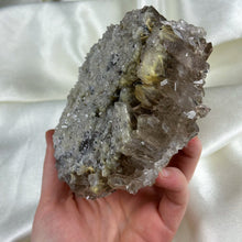 Load image into Gallery viewer, XL Double-Sided Smoky Quartz Cluster with Golden Rutile 1lb 6oz
