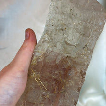 Load image into Gallery viewer, XL Double-Sided Smoky Quartz Specimen with Exposed Rutile on custom stand (1lb4oz)