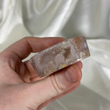 Load image into Gallery viewer, Chunky Pink-toned Flower Agate Ring Dish (imperfect, filled in section)