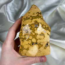 Load image into Gallery viewer, Trippy Sunshine-Colored Orbicular Jasper Flame (1.5lb)
