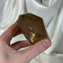 Load image into Gallery viewer, Natural Honey Citrine Freeform with Rainbows on Stand