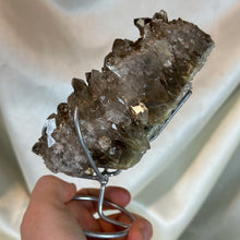 Load image into Gallery viewer, XL Double-Sided AA Rutilated Smoky Quartz on Stand (1lb12oz)