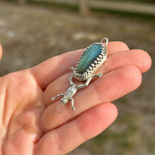 Load image into Gallery viewer, “Poison Frog” Sterling Silver Labradorite Necklace
