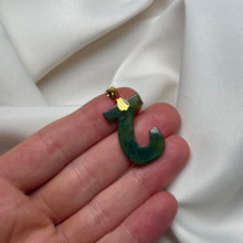 Load image into Gallery viewer, Genuine Nephrite Jade “J” Pendant