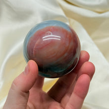 Load image into Gallery viewer, XL “Eyeball” Polychrome Jasper Sphere (12oz)