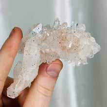 Load image into Gallery viewer, Pink Himalayan “Samadhi” Quartz Cluster with Anatase and Natural DT