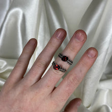 Load image into Gallery viewer, Adjustable Vampy Garnet Sterling Silver Rings