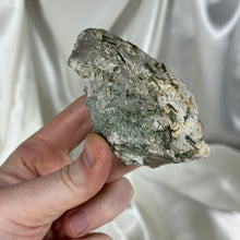 Load image into Gallery viewer, Green Tourmaline and Mica on Smoky Quartz Specimen