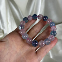 Load image into Gallery viewer, Aquamarine and Morganite with Tourmaline Crystal Stretch Bracelet
