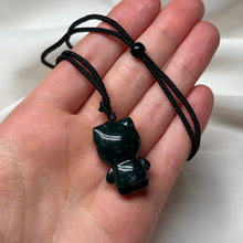Load image into Gallery viewer, Guatemalan Jade Kitty Necklace A (Adjustable)
