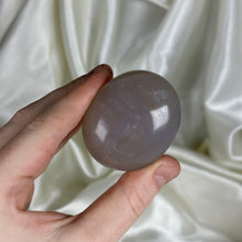 Load image into Gallery viewer, Muted Blue-Grey Rose Quartz Palmstone