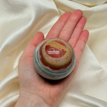 Load image into Gallery viewer, XL “Eyeball” Polychrome Jasper Sphere (12oz)