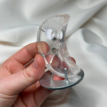 Load image into Gallery viewer, Clear Quartz Moon Carving on Stand A (112g)