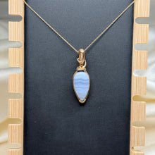 Load image into Gallery viewer, “Peace” Gold Filled Blue Lace Agate Necklace