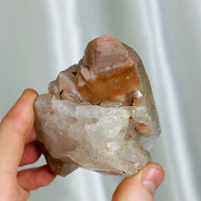 Load image into Gallery viewer, XL Lithium x Chlorite Quartz Partially Polished Cluster with DT (10.5oz)