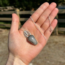 Load image into Gallery viewer, “Till We’re Bones” Sterling Silver Obsidian Necklace