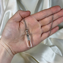 Load image into Gallery viewer, Sterling Silver AAA Clear Quartz with Blue Tourmaline Pendant