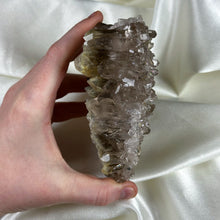 Load image into Gallery viewer, XL Double-Sided Smoky Quartz Cluster with Golden Rutile 1lb 6oz
