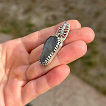 Load image into Gallery viewer, “Till We’re Bones” Sterling Silver Obsidian Necklace