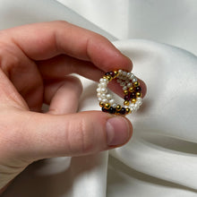 Load image into Gallery viewer, Wraparound Pearl + Garnet Beaded Rings