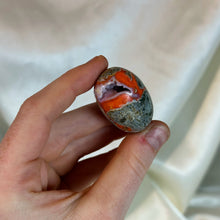 Load image into Gallery viewer, Botryoidal Magma Chalcedony / High End Bumblebee Jasper Shiva Carving B