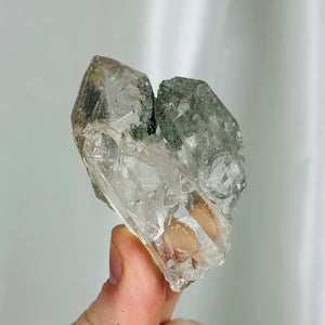 Glassy Himalayan Quaryz Cluster with Chlorite and Dual-Toned Rutile