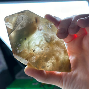 XL “Outer Space” Amphibole in Quartz Freeform on Stand