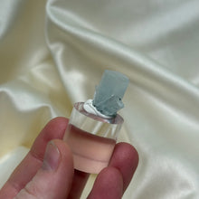 Load image into Gallery viewer, Aquamarine Specimen with Black Tourmaline on Stand C
