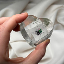 Load image into Gallery viewer, Faceted Clear Quartz Heart Carving with Chlorite Phantoms (84g)
