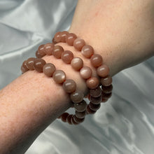 Load image into Gallery viewer, Peach Moonstone Stretch Bracelet 7” wrist

