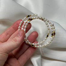 Load image into Gallery viewer, Wraparound Pearl + Garnet Beaded Bracelets
