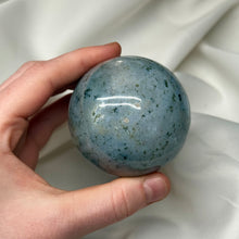 Load image into Gallery viewer, Dusty Baby Blue Sea Jasper Sphere

