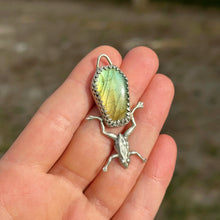 Load image into Gallery viewer, “Poison Frog” Sterling Silver Labradorite Necklace
