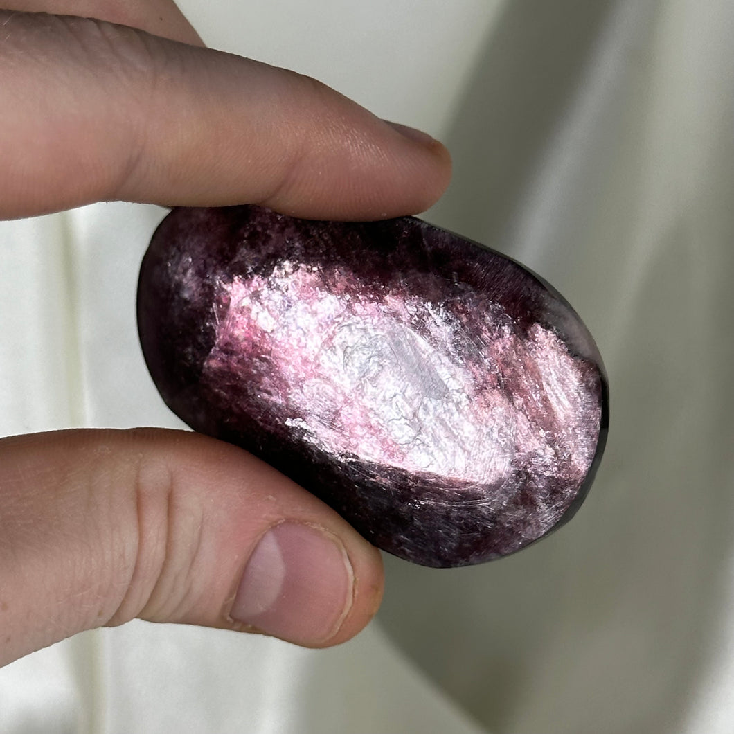 Flashy Gem Lepidolite Palmstone