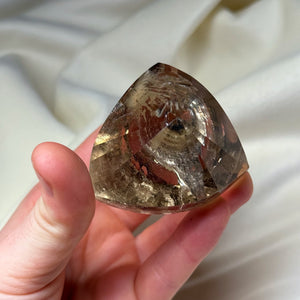 Faceted Citrine Fancy Cut Carving with Rainbows