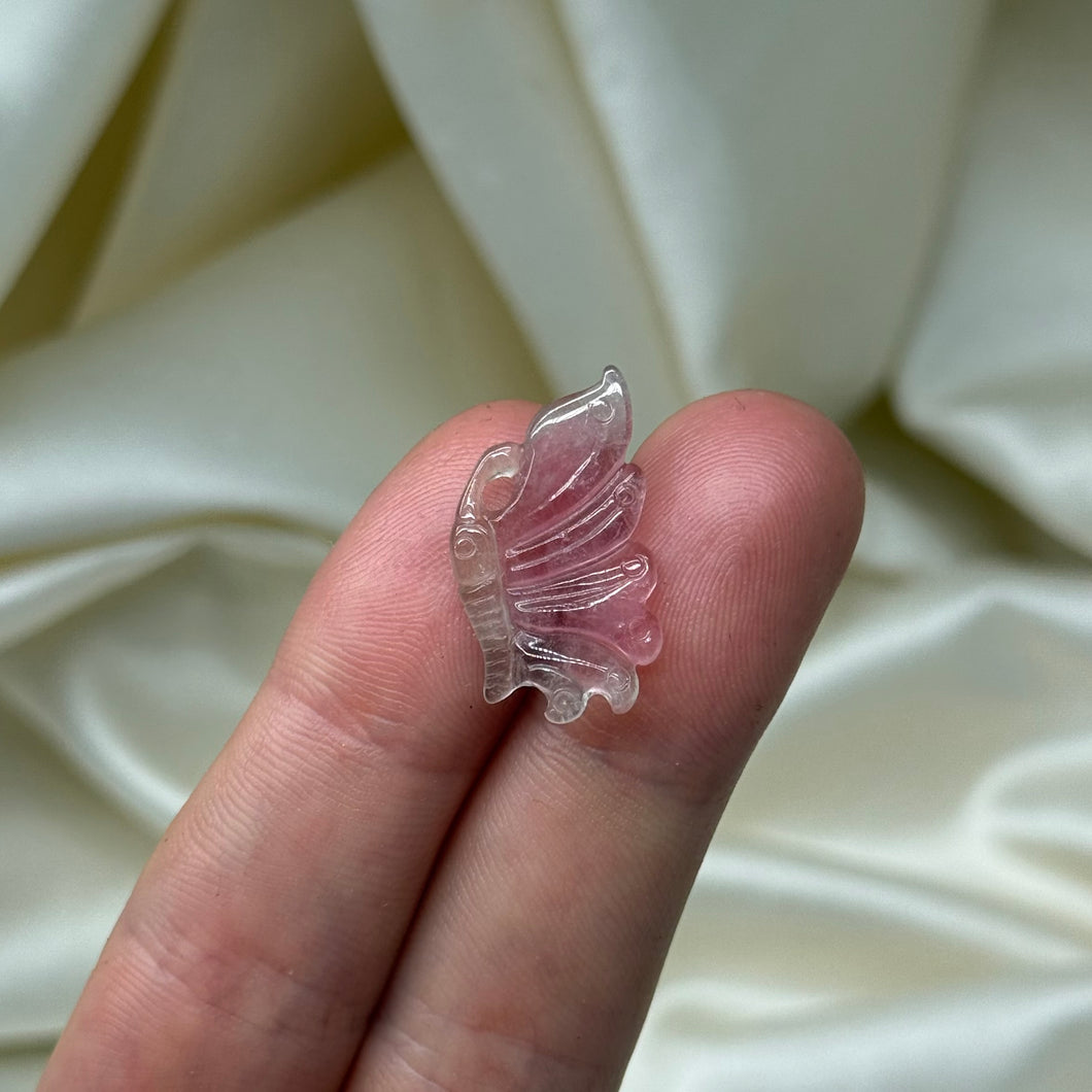 High Quality Watermelon Tourmaline Butterfly Carving