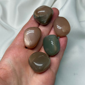 Grey/Peach Chunky Moonstone Tumbles