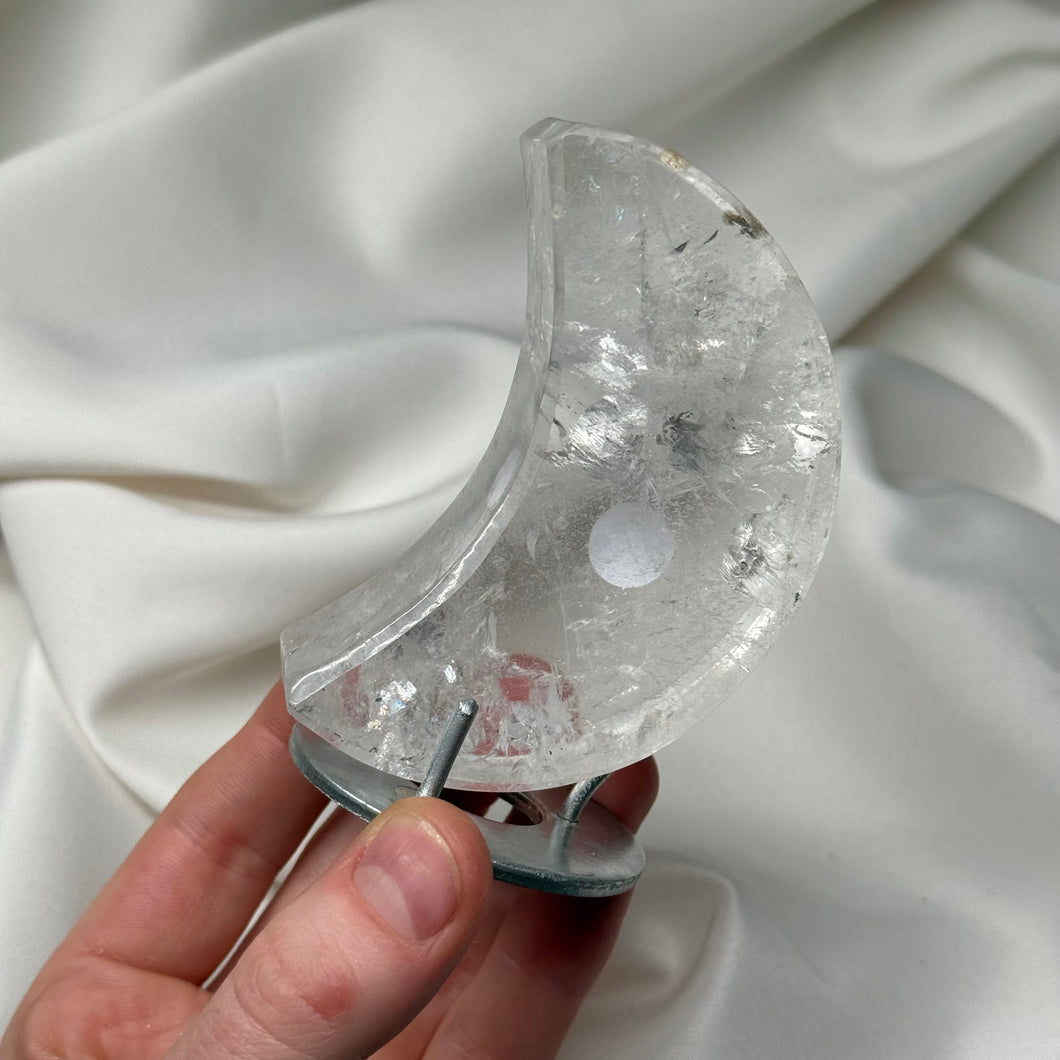 Clear Quartz Moon Carving on Stand B (236g)