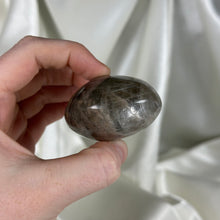 Load image into Gallery viewer, Black Moonstone Palmstone with Rainbows
