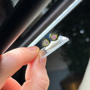 Watermelon Tourmaline Slice Pair B