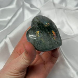 Blue Flash Labradorite Heart Carving