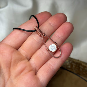 Mother of Pearl Rose Fidget Pendant in Copper