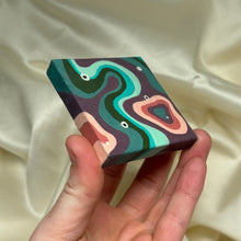 Load image into Gallery viewer, "Bog" Original Acrylic Painting on Display Easel (3"x3" Canvas)
