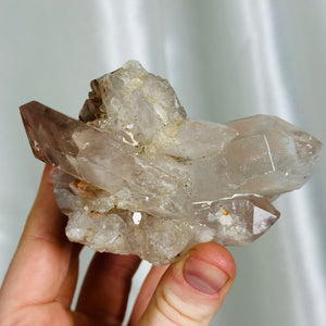 XL Lithium x Chlorite Quartz Partially Polished Cluster with DT (10.5oz)